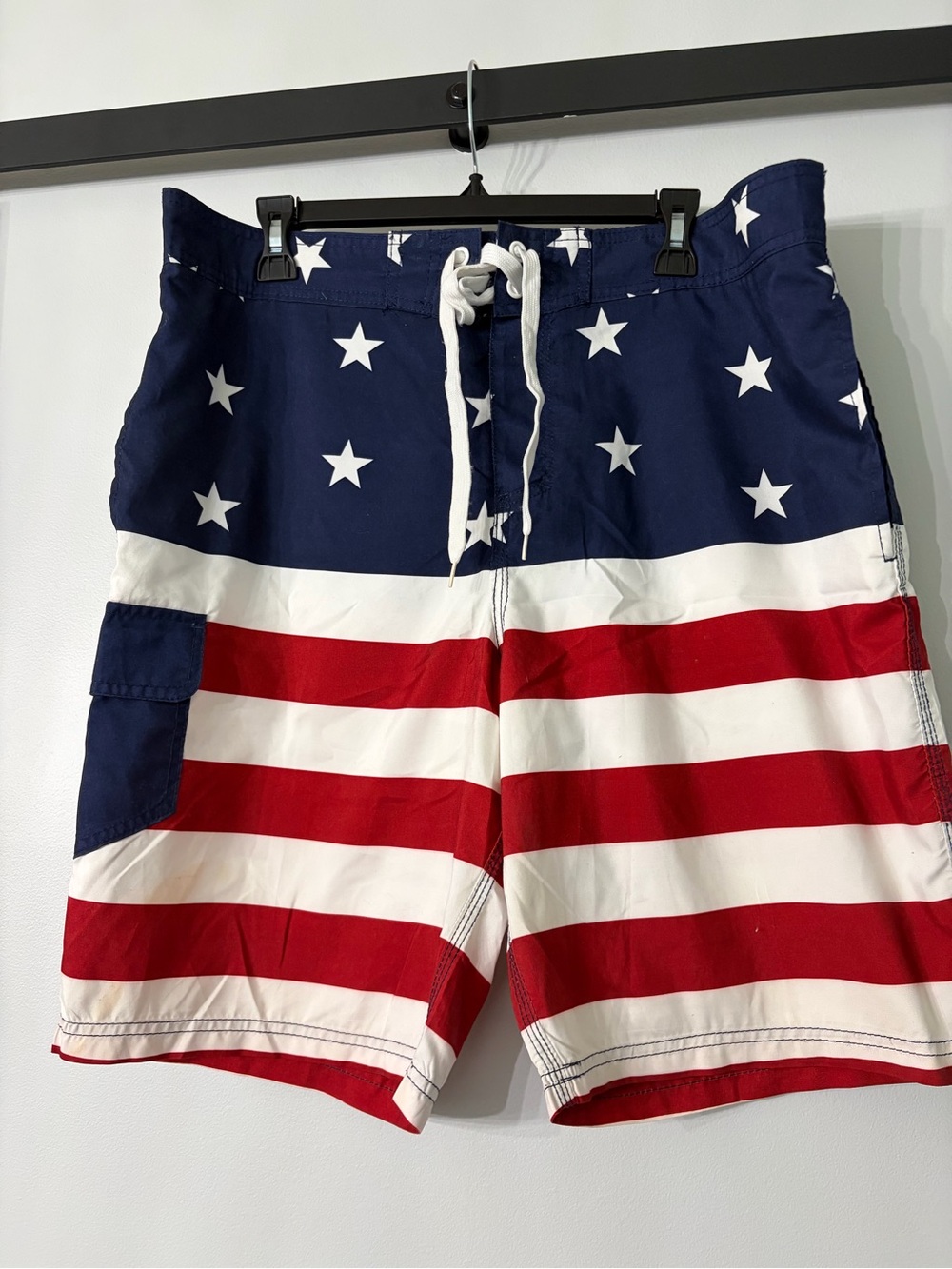 Bioworld Men's American Flag Board Shorts - Blue, Red & White
